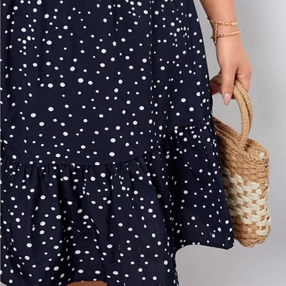 Boho polka dots puff sleeve A line dress - Picture 12 of 12